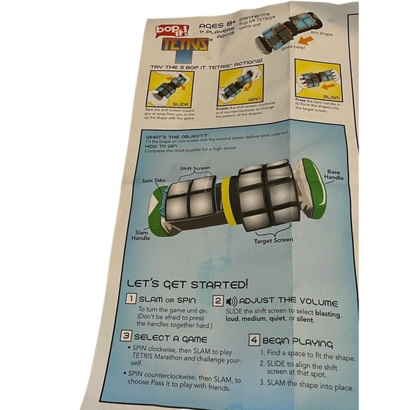 Hasbro Gaming Bop It! Tetris Electronic Twist Puzzle Game Tested - Picture 9 of 13